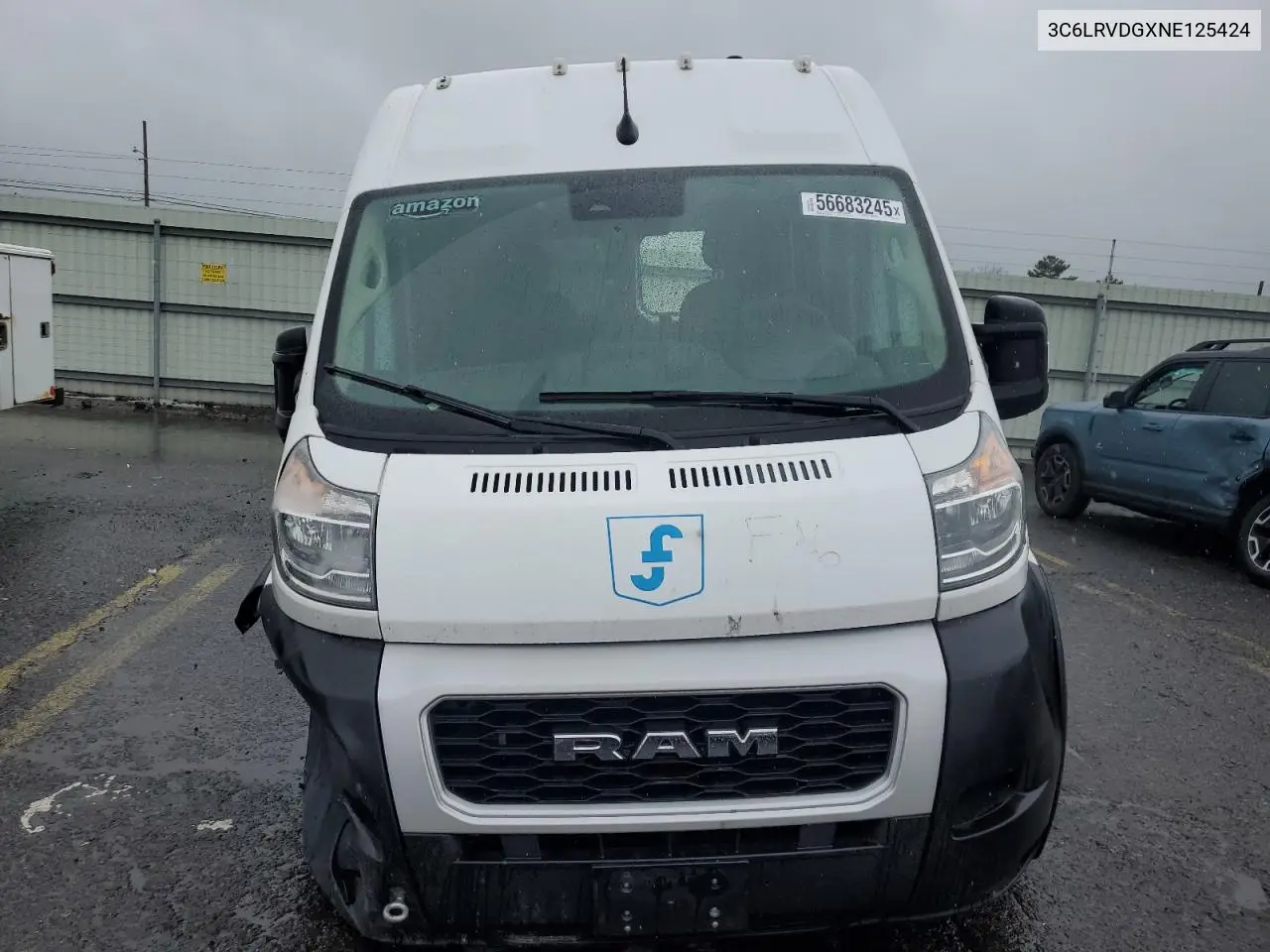 2022 Ram Promaster 2500 2500 High VIN: 3C6LRVDGXNE125424 Lot: 56683245