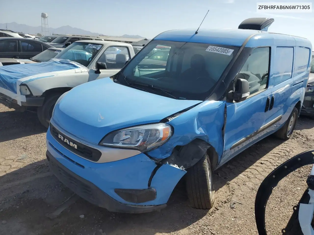 2022 Ram Promaster City Tradesman VIN: ZFBHRFAB6N6W71305 Lot: 59542085