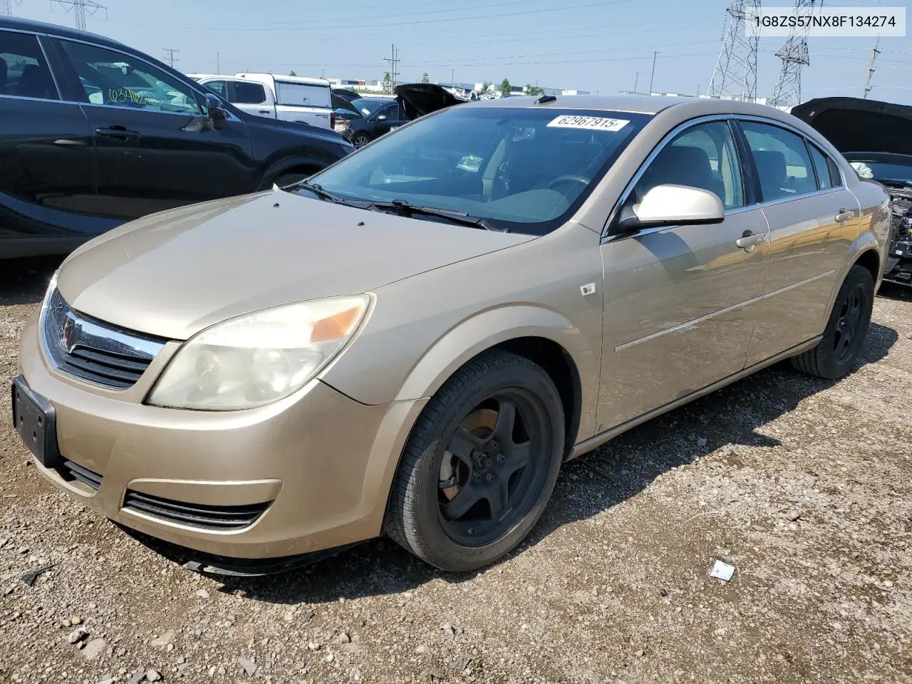 2008 Saturn Aura Xe VIN: 1G8ZS57NX8F134274 Lot: 62967915