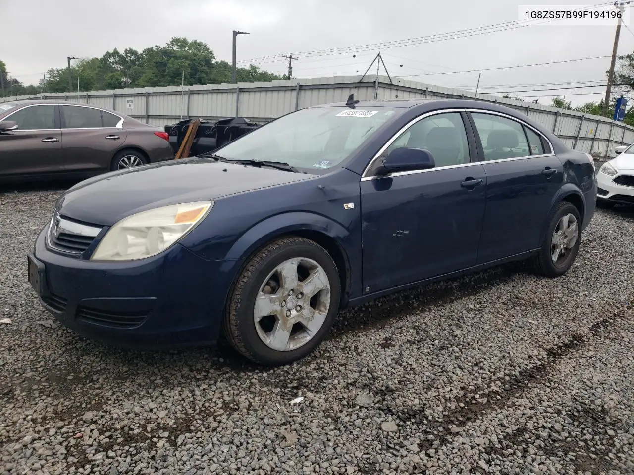 2009 Saturn Aura Xe VIN: 1G8ZS57B99F194196 Lot: 61207185