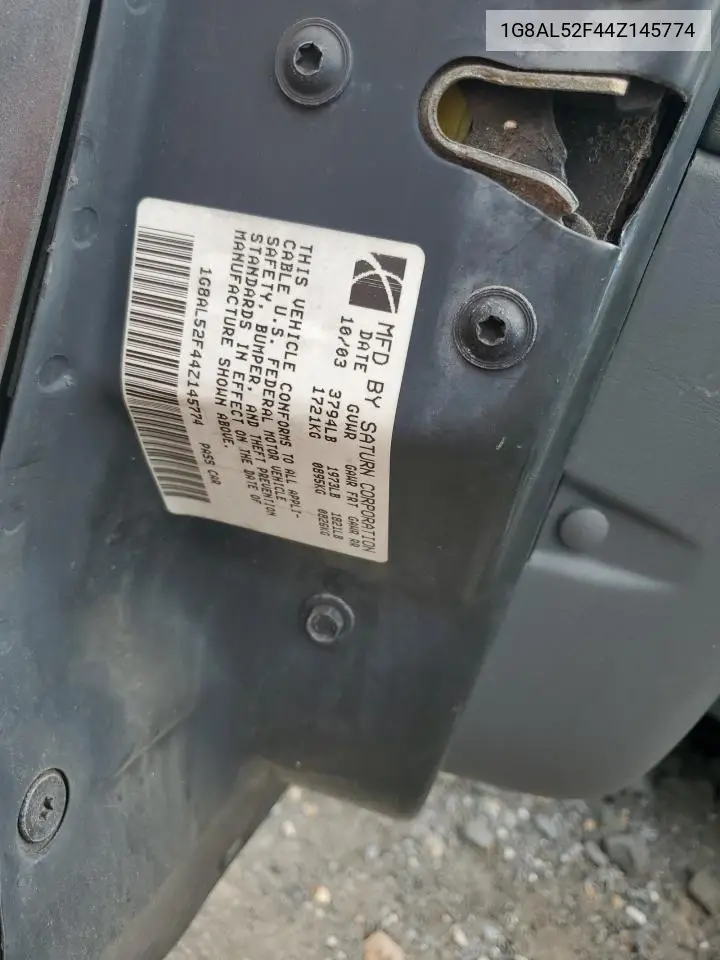 2004 Saturn Ion Level 3 VIN: 1G8AL52F44Z145774 Lot: 56576595