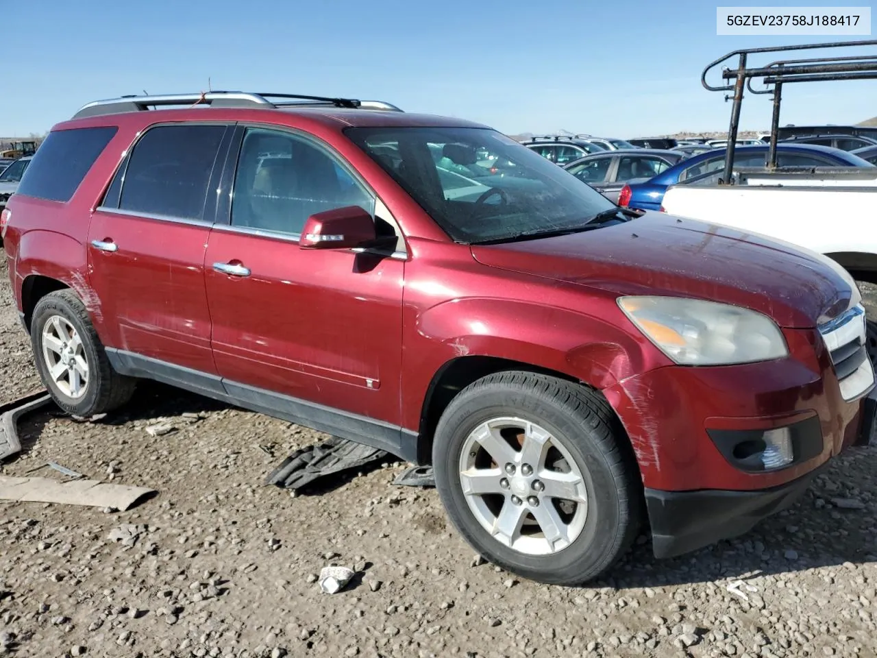2008 Saturn Outlook Xr VIN: 5GZEV23758J188417 Lot: 40680933