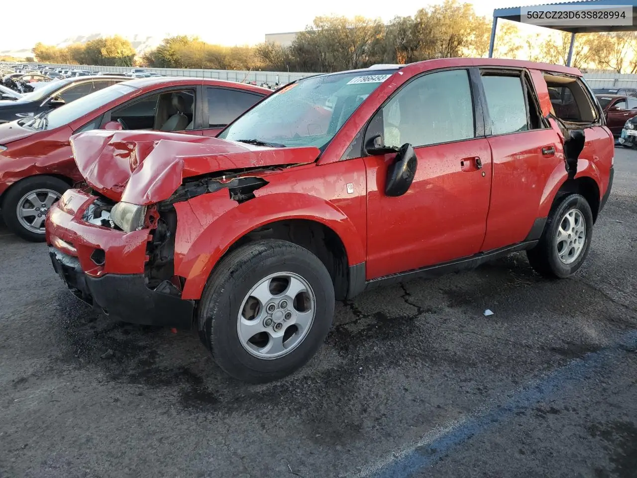 2003 Saturn Vue VIN: 5GZCZ23D63S828994 Lot: 77966493