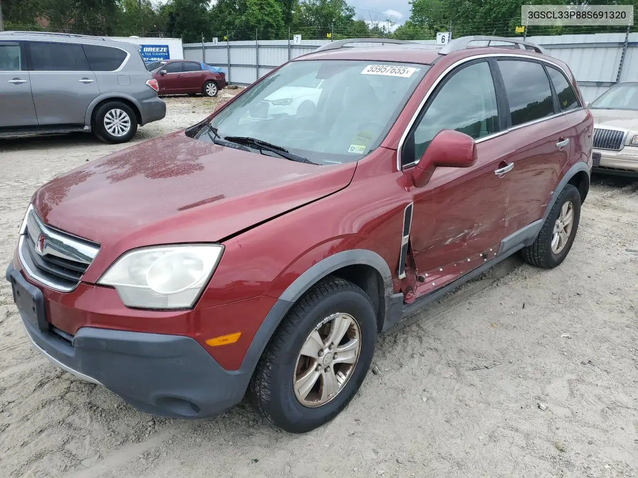 2008 Saturn Vue Xe VIN: 3GSCL33P88S691320 Lot: 55957655
