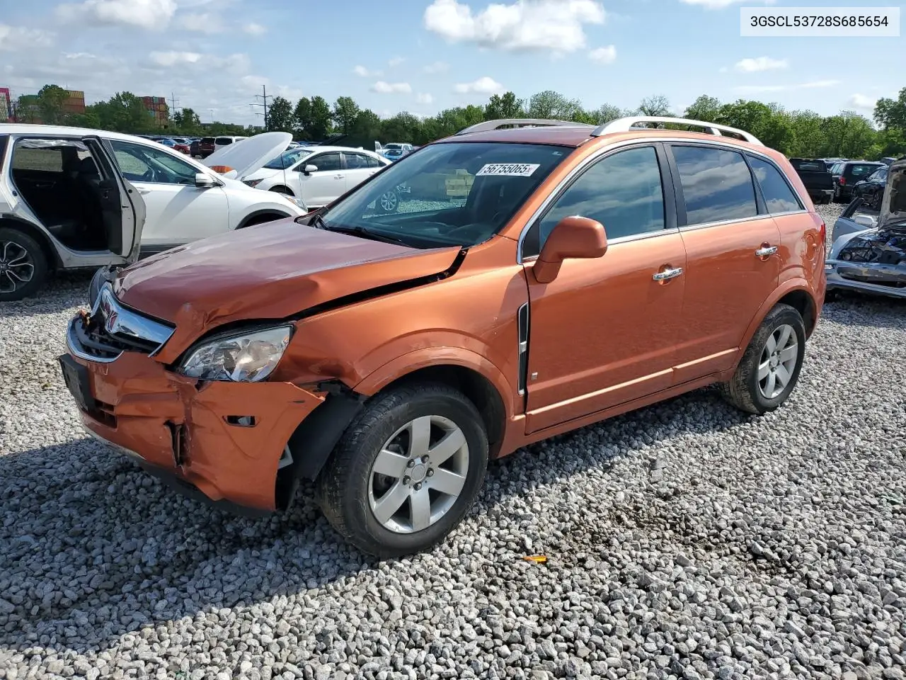 2008 Saturn Vue Xr VIN: 3GSCL53728S685654 Lot: 56755065