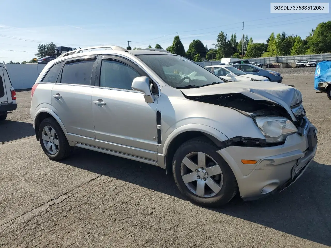 2008 Saturn Vue Xr VIN: 3GSDL73768S512087 Lot: 57958945