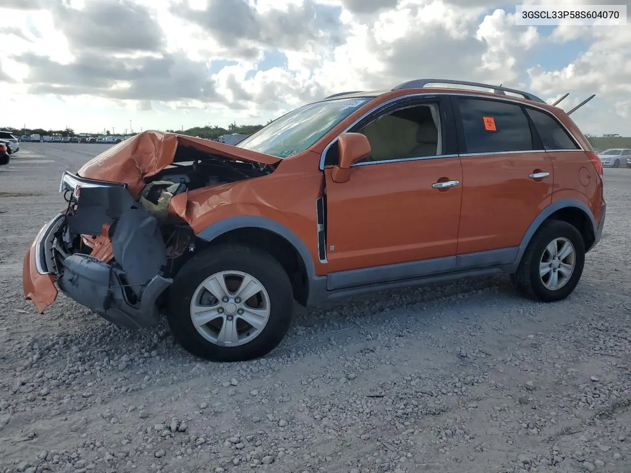 2008 Saturn Vue Xe VIN: 3GSCL33P58S604070 Lot: 61024305