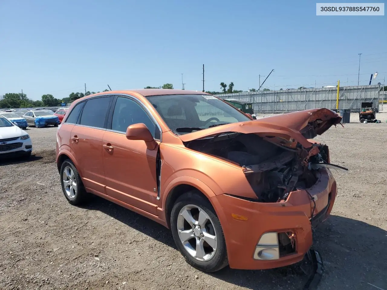 2008 Saturn Vue Redline VIN: 3GSDL93788S547760 Lot: 63076315