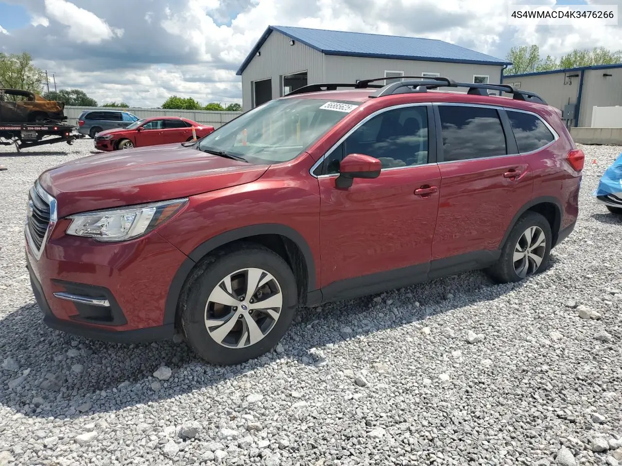 2019 Subaru Ascent Premium VIN: 4S4WMACD4K3476266 Lot: 56885625