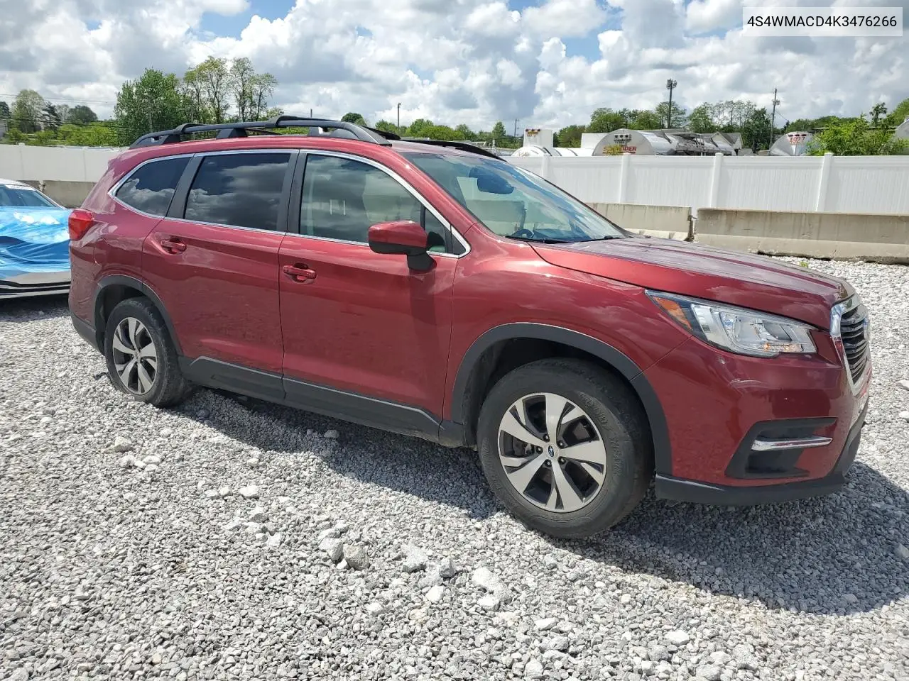 2019 Subaru Ascent Premium VIN: 4S4WMACD4K3476266 Lot: 56885625