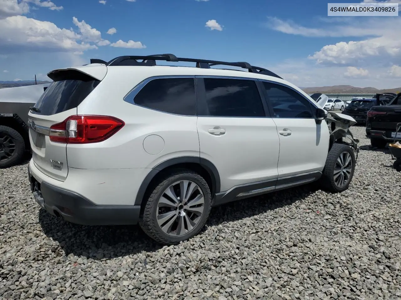 2019 Subaru Ascent Limited VIN: 4S4WMALD0K3409826 Lot: 60878055