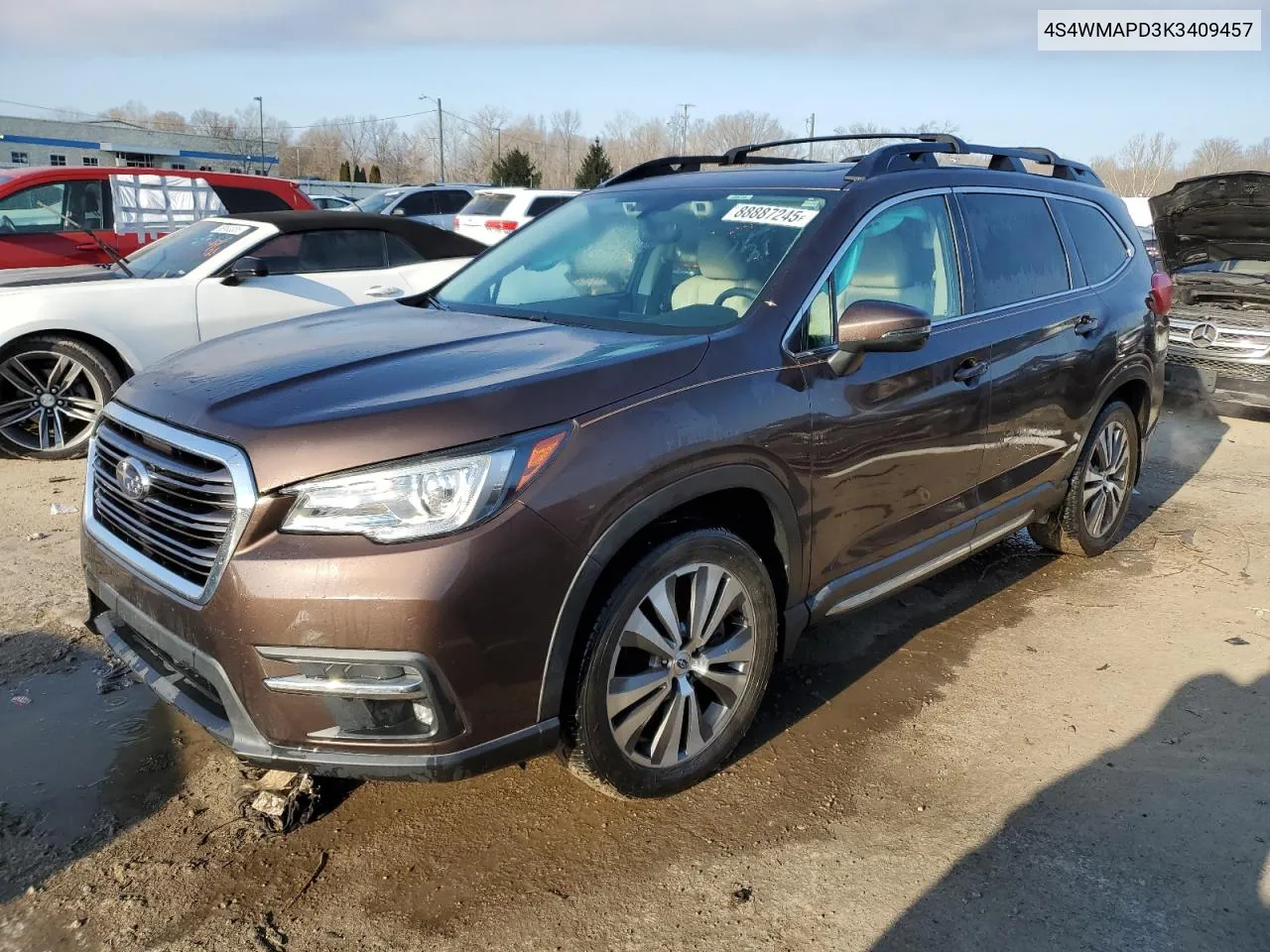 2019 Subaru Ascent Limited VIN: 4S4WMAPD3K3409457 Lot: 88887245