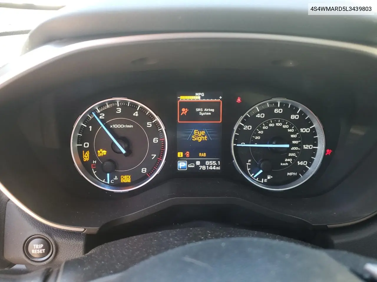 2020 Subaru Ascent Touring VIN: 4S4WMARD5L3439803 Lot: 56249215