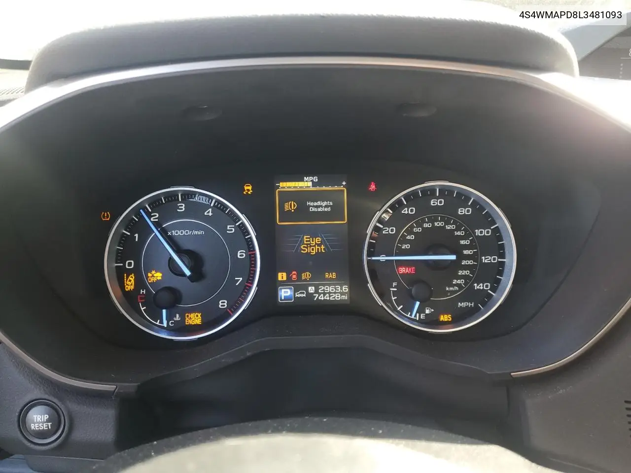 2020 Subaru Ascent Limited VIN: 4S4WMAPD8L3481093 Lot: 61719745