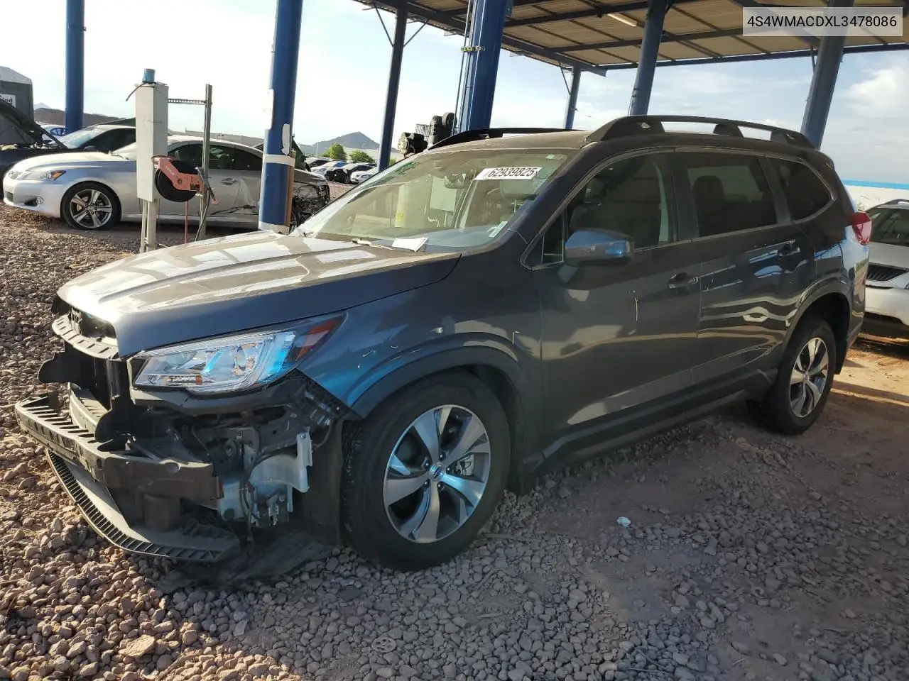 2020 Subaru Ascent Premium VIN: 4S4WMACDXL3478086 Lot: 62939825