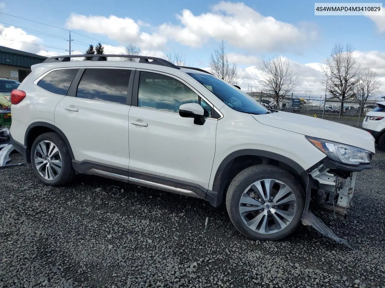 2021 Subaru Ascent Limited VIN: 4S4WMAPD4M3410829 Lot: 50929075