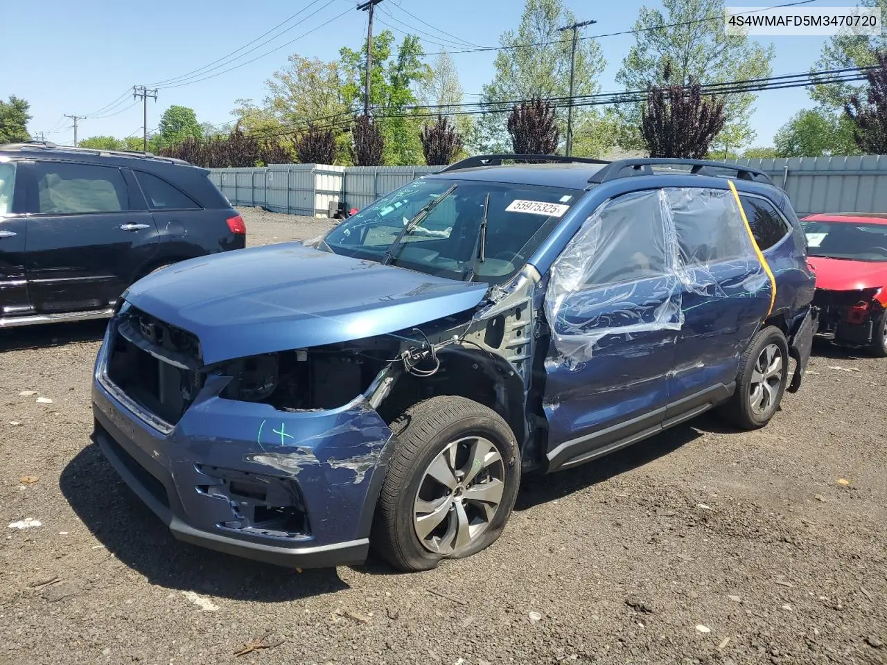2021 Subaru Ascent Premium VIN: 4S4WMAFD5M3470720 Lot: 55975325