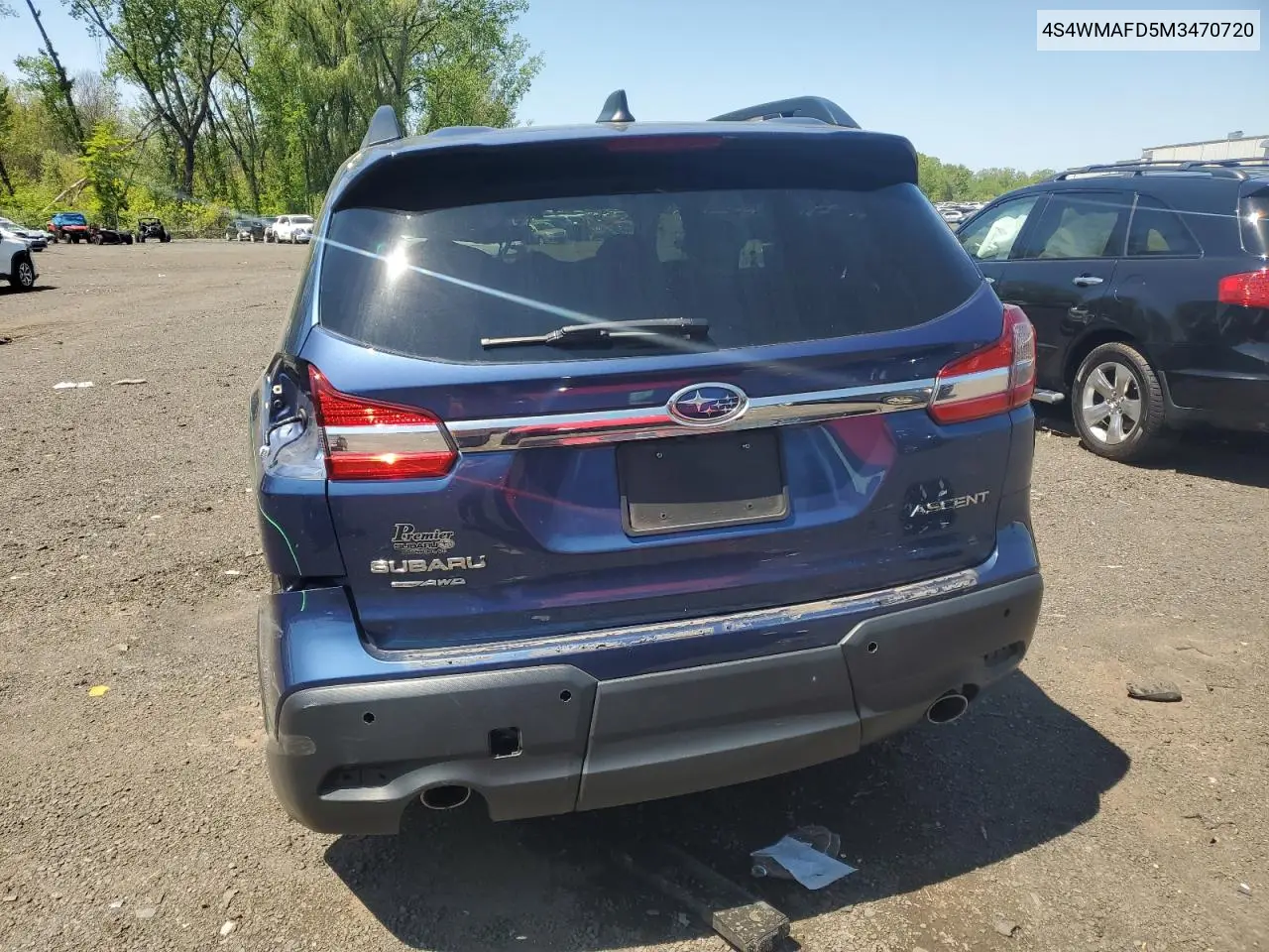 2021 Subaru Ascent Premium VIN: 4S4WMAFD5M3470720 Lot: 55975325