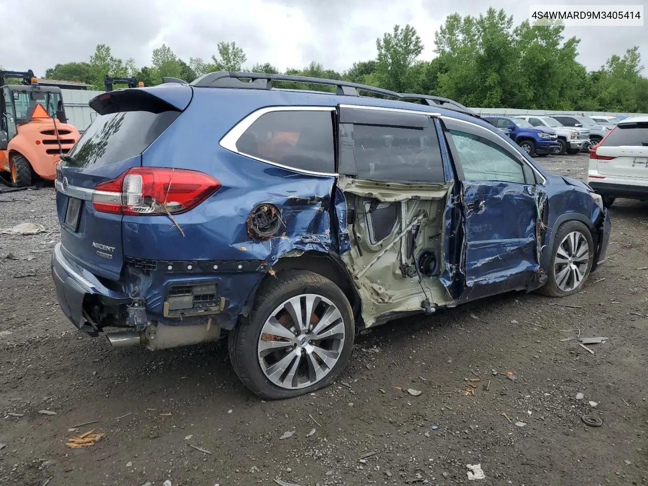 2021 Subaru Ascent Touring VIN: 4S4WMARD9M3405414 Lot: 58504645