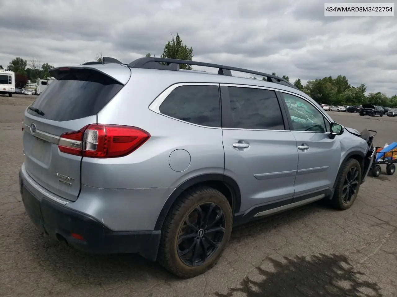 2021 Subaru Ascent Touring VIN: 4S4WMARD8M3422754 Lot: 61889085