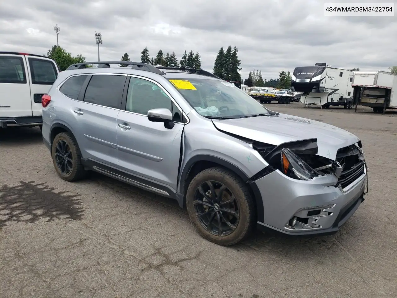 2021 Subaru Ascent Touring VIN: 4S4WMARD8M3422754 Lot: 61889085