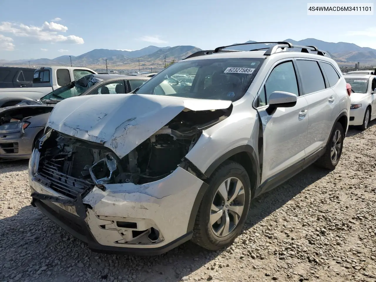2021 Subaru Ascent Premium VIN: 4S4WMACD6M3411101 Lot: 62327585
