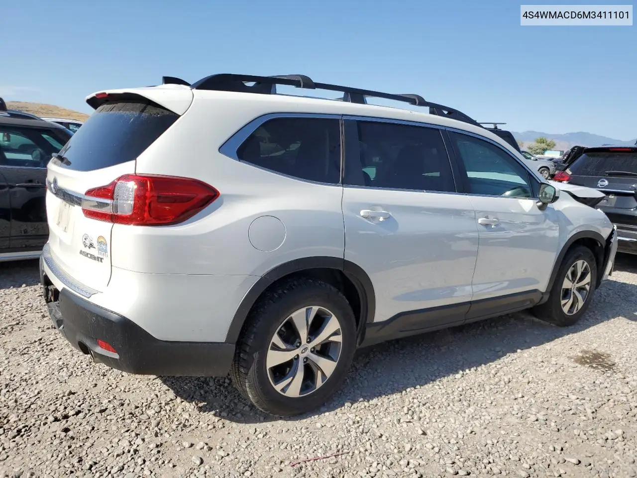2021 Subaru Ascent Premium VIN: 4S4WMACD6M3411101 Lot: 62327585