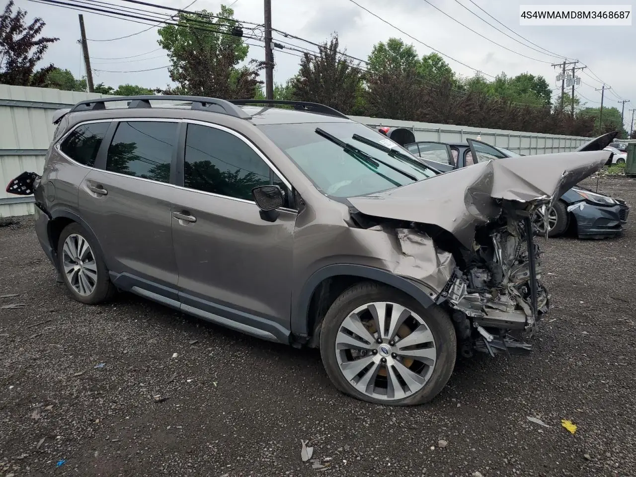 2021 Subaru Ascent Limited VIN: 4S4WMAMD8M3468687 Lot: 63037195
