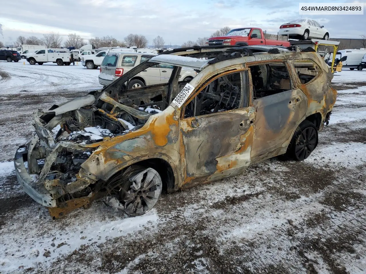 2022 Subaru Ascent Touring VIN: 4S4WMARD8N3424893 Lot: 42248895