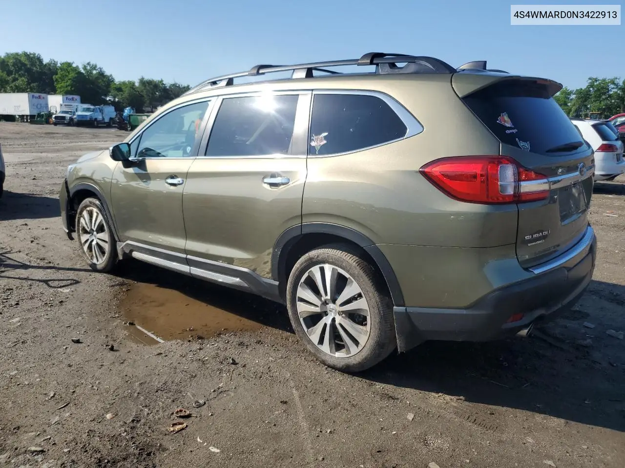 2022 Subaru Ascent Touring VIN: 4S4WMARD0N3422913 Lot: 61365705