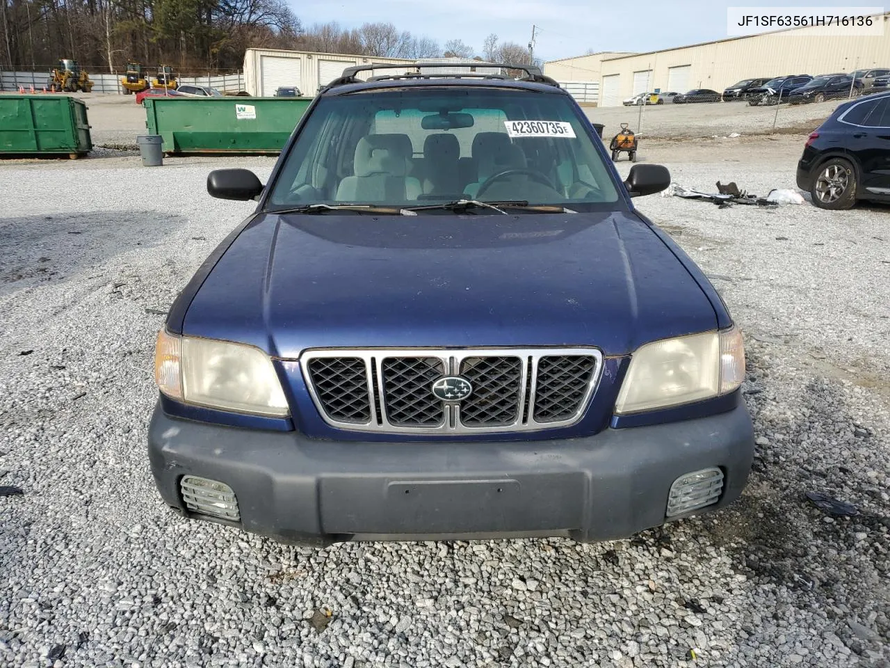2001 Subaru Forester L VIN: JF1SF63561H716136 Lot: 42360735