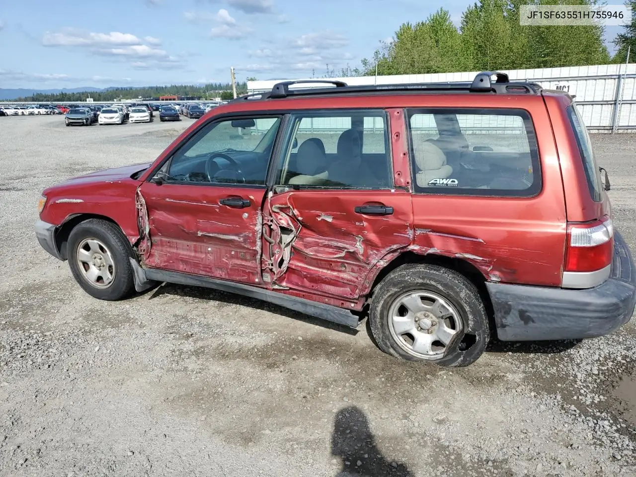 2001 Subaru Forester L VIN: JF1SF63551H755946 Lot: 55270965