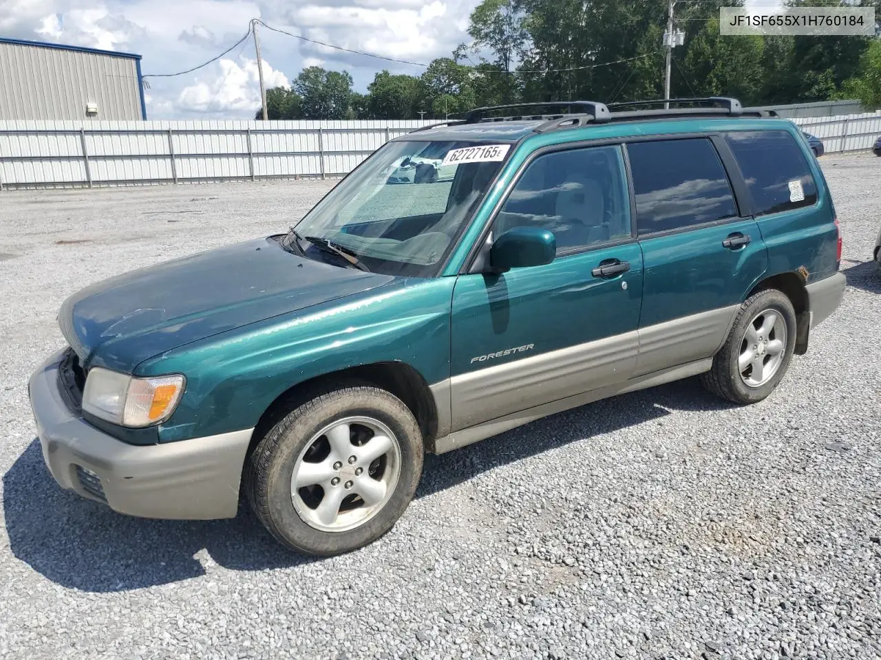 2001 Subaru Forester S VIN: JF1SF655X1H760184 Lot: 62727165