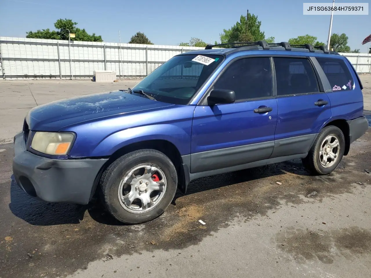 2004 Subaru Forester 2.5X VIN: JF1SG63684H759371 Lot: 57081965