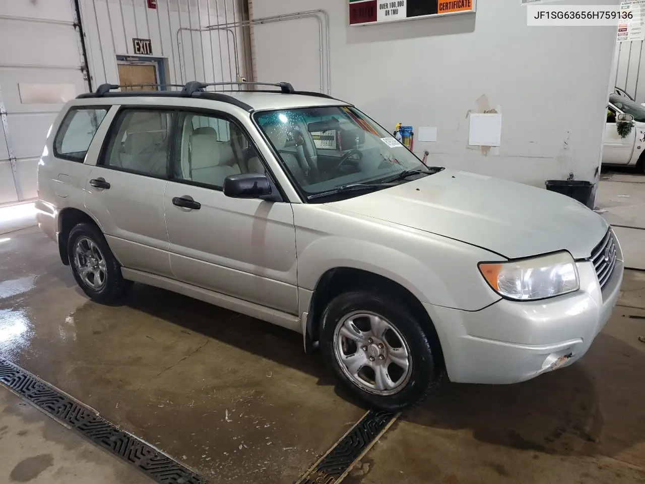 2006 Subaru Forester 2.5X VIN: JF1SG63656H759136 Lot: 61930095