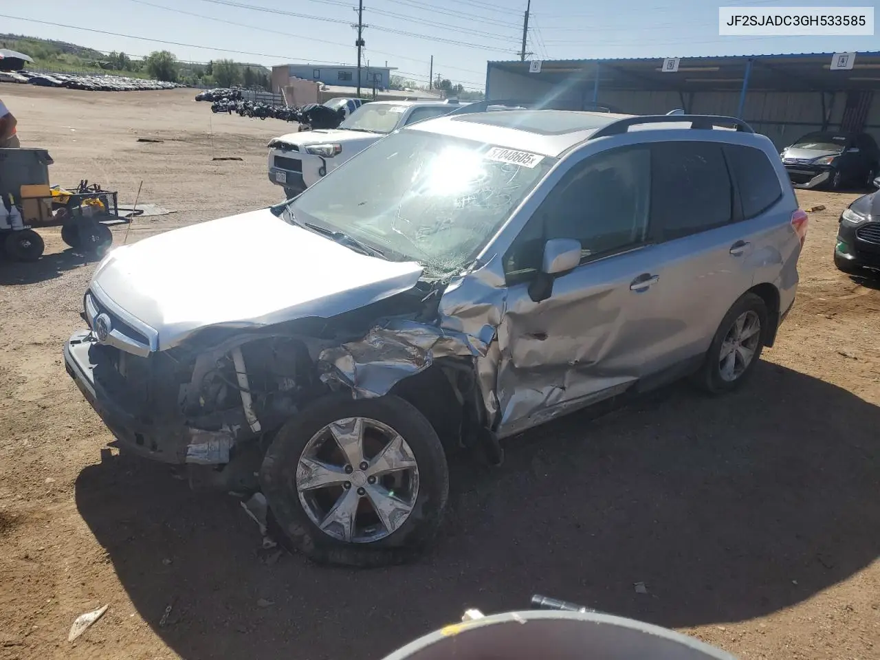 2016 Subaru Forester 2.5I Premium VIN: JF2SJADC3GH533585 Lot: 57048605