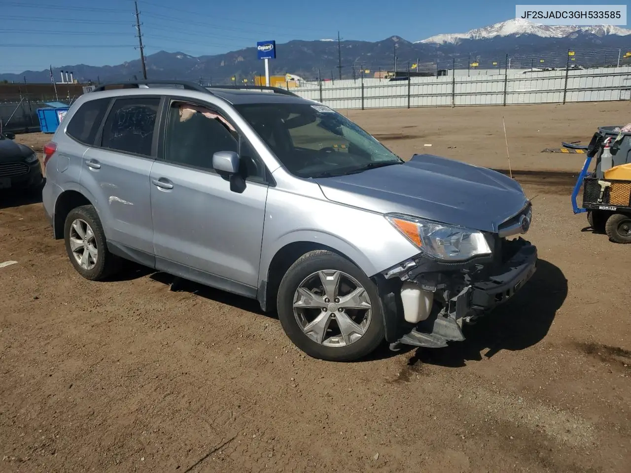 2016 Subaru Forester 2.5I Premium VIN: JF2SJADC3GH533585 Lot: 57048605