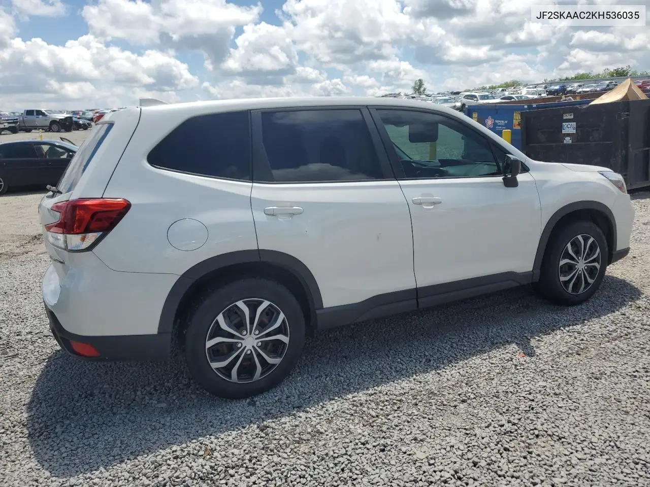 2019 Subaru Forester VIN: JF2SKAAC2KH536035 Lot: 56598995