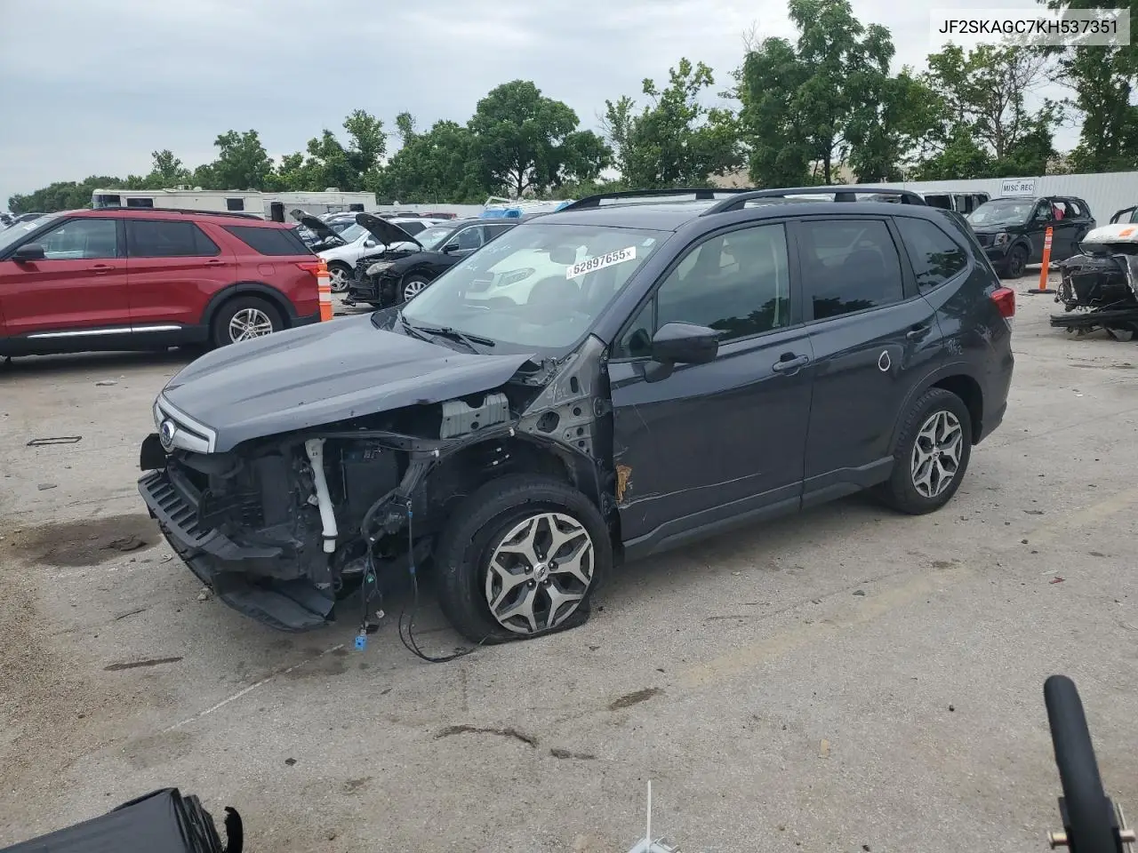 2019 Subaru Forester Premium VIN: JF2SKAGC7KH537351 Lot: 62897655