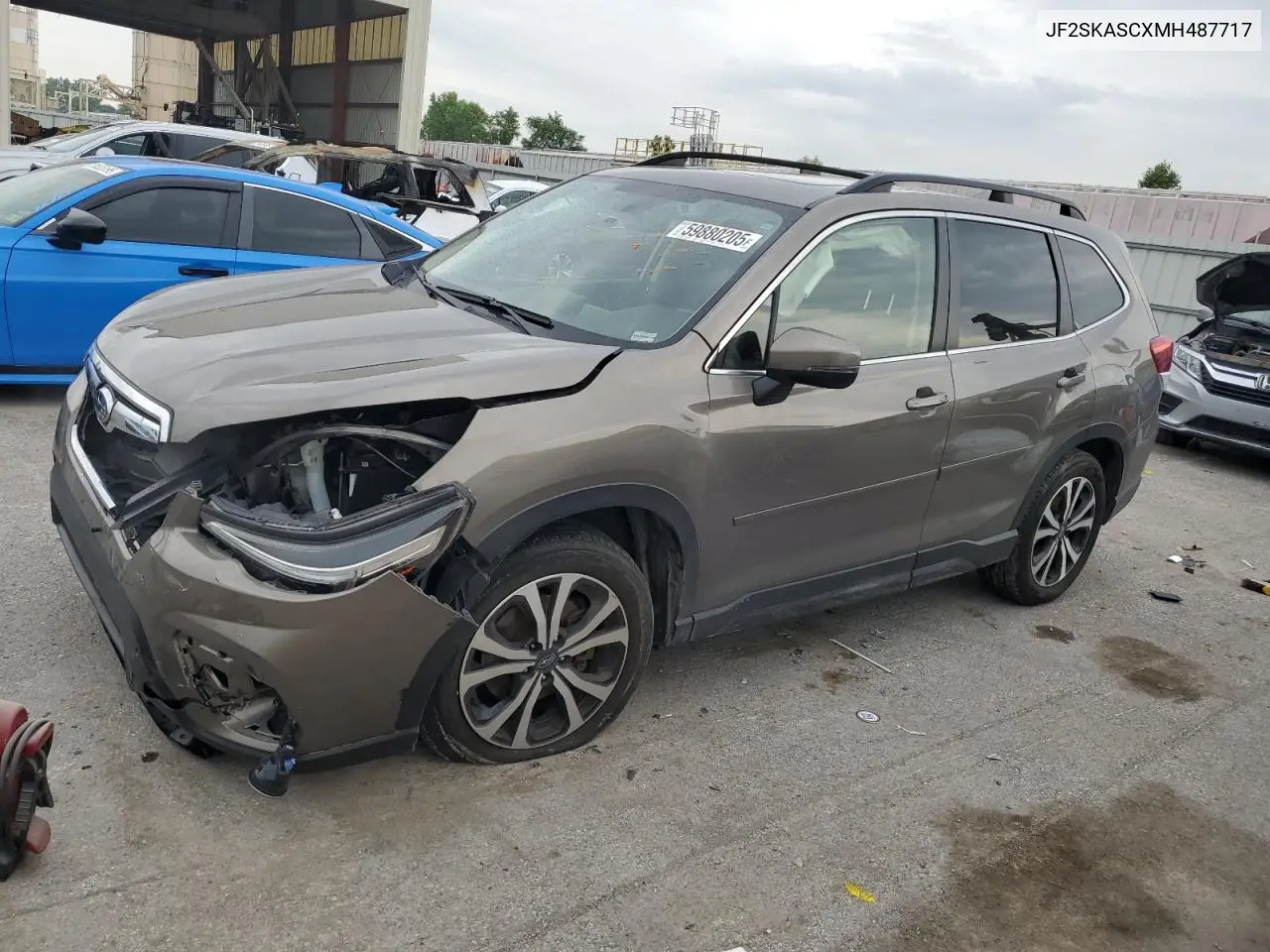 2021 Subaru Forester Limited VIN: JF2SKASCXMH487717 Lot: 59880205