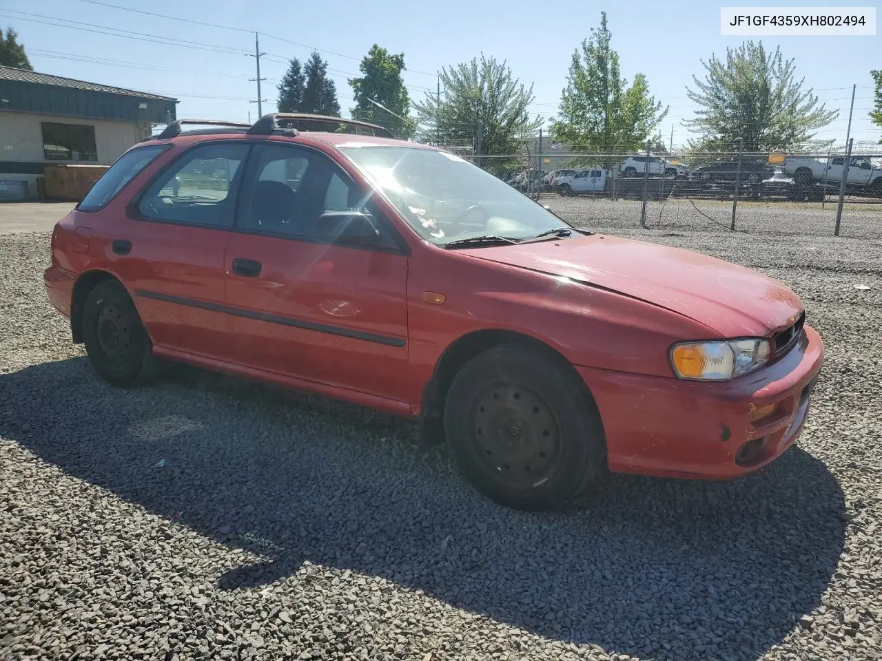 1999 Subaru Impreza L VIN: JF1GF4359XH802494 Lot: 58808585