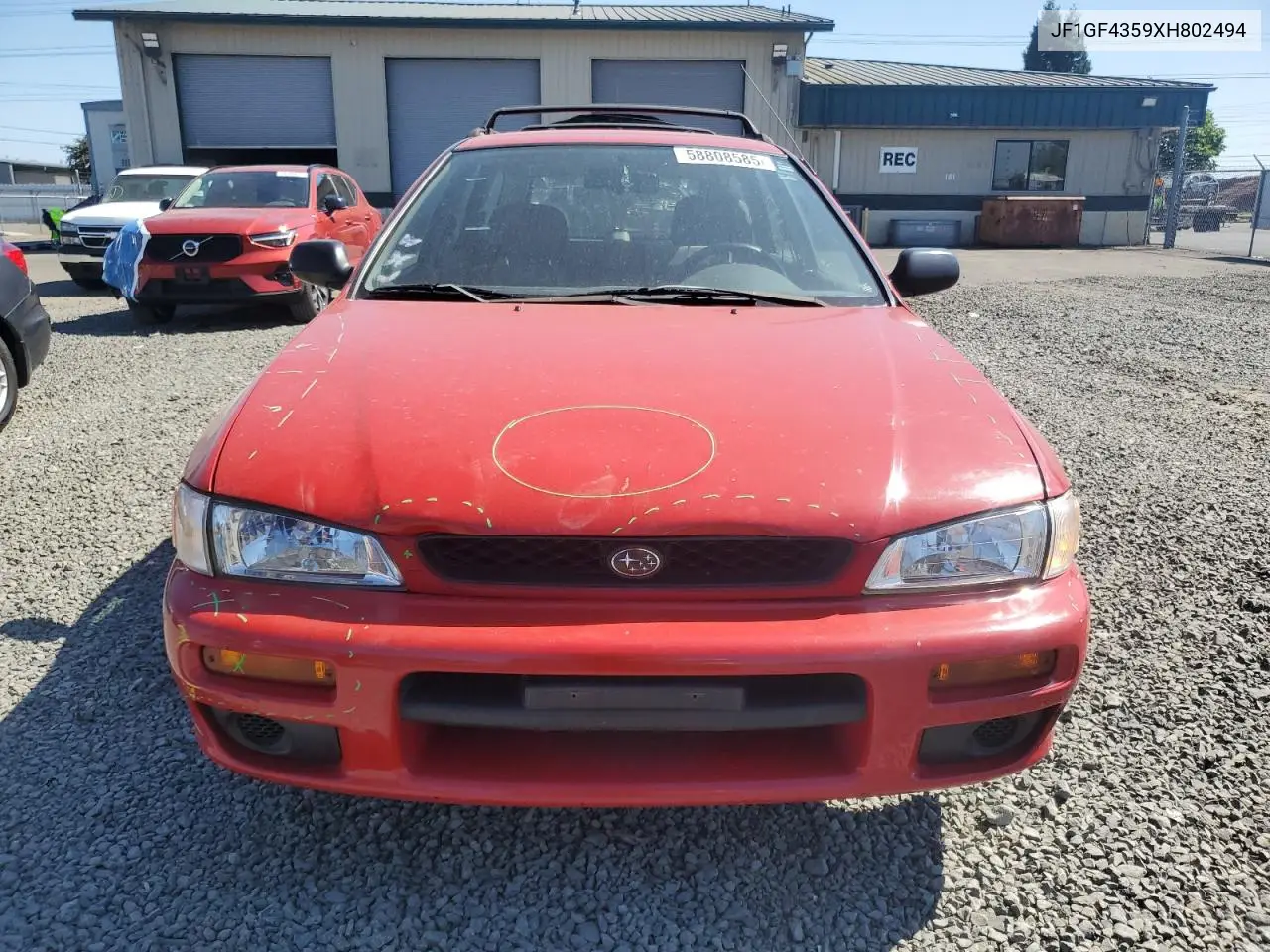 1999 Subaru Impreza L VIN: JF1GF4359XH802494 Lot: 58808585