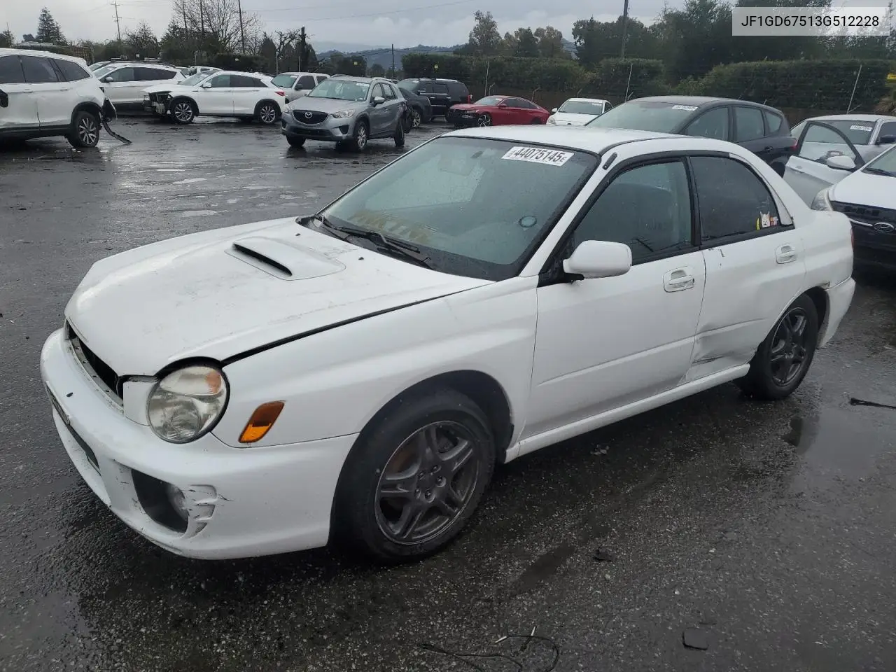 2003 Subaru Impreza Rs VIN: JF1GD67513G512228 Lot: 44075145