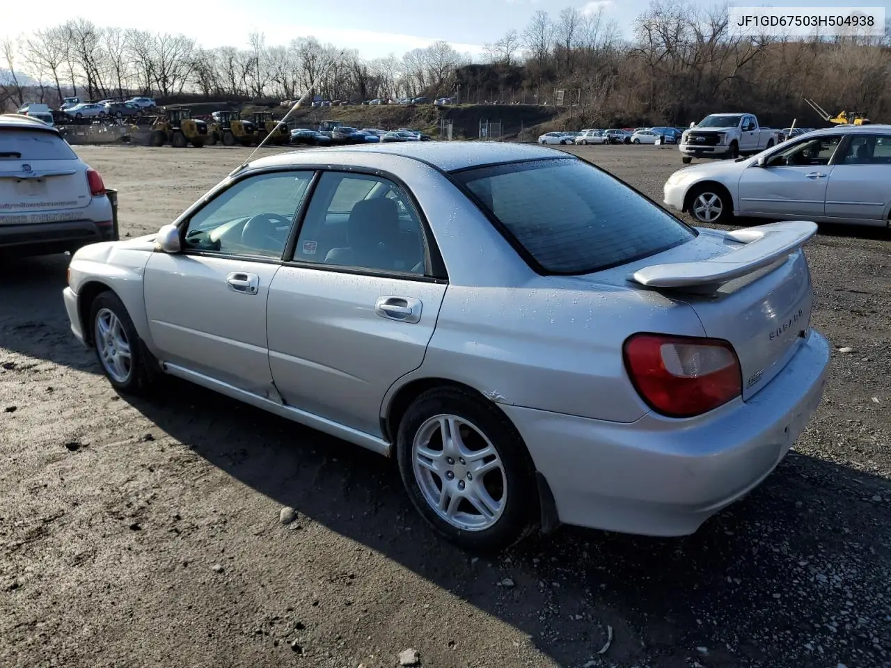 2003 Subaru Impreza Rs VIN: JF1GD67503H504938 Lot: 51548025
