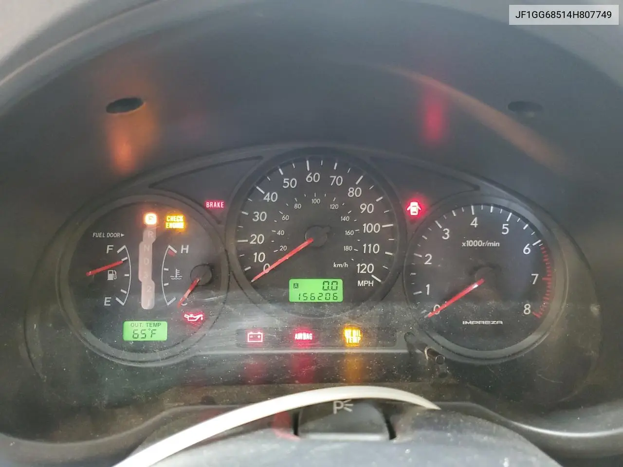 2004 Subaru Impreza Outback Sport VIN: JF1GG68514H807749 Lot: 58621725