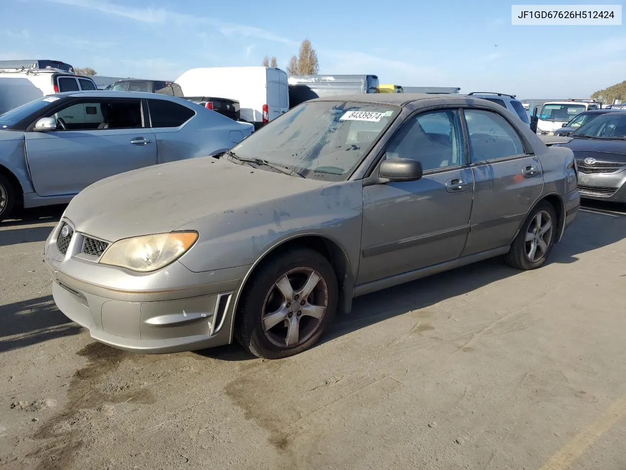 2006 Subaru Impreza 2.5I VIN: JF1GD67626H512424 Lot: 84339574