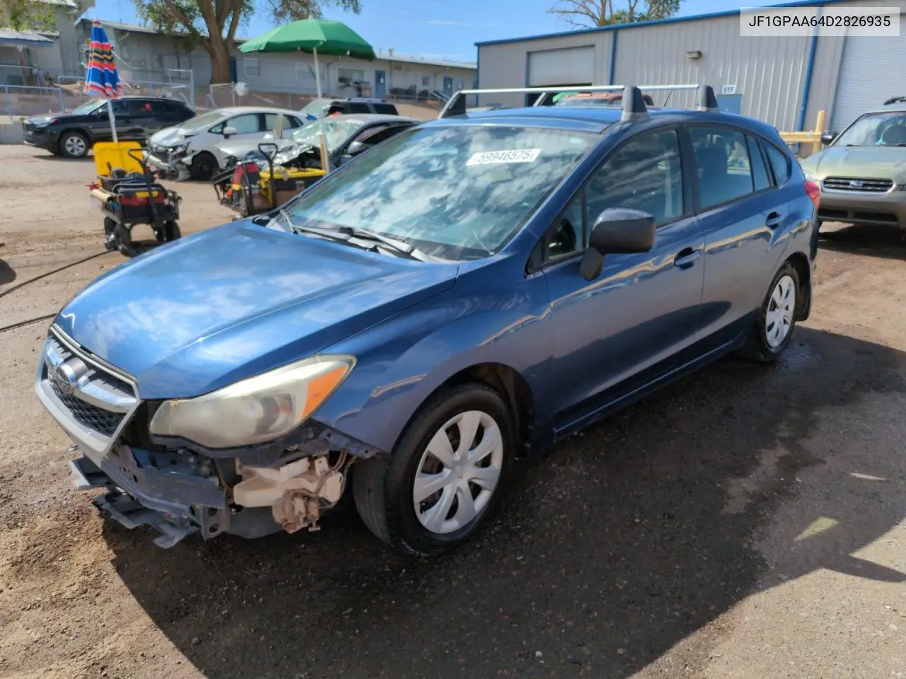 2013 Subaru Impreza VIN: JF1GPAA64D2826935 Lot: 59946575