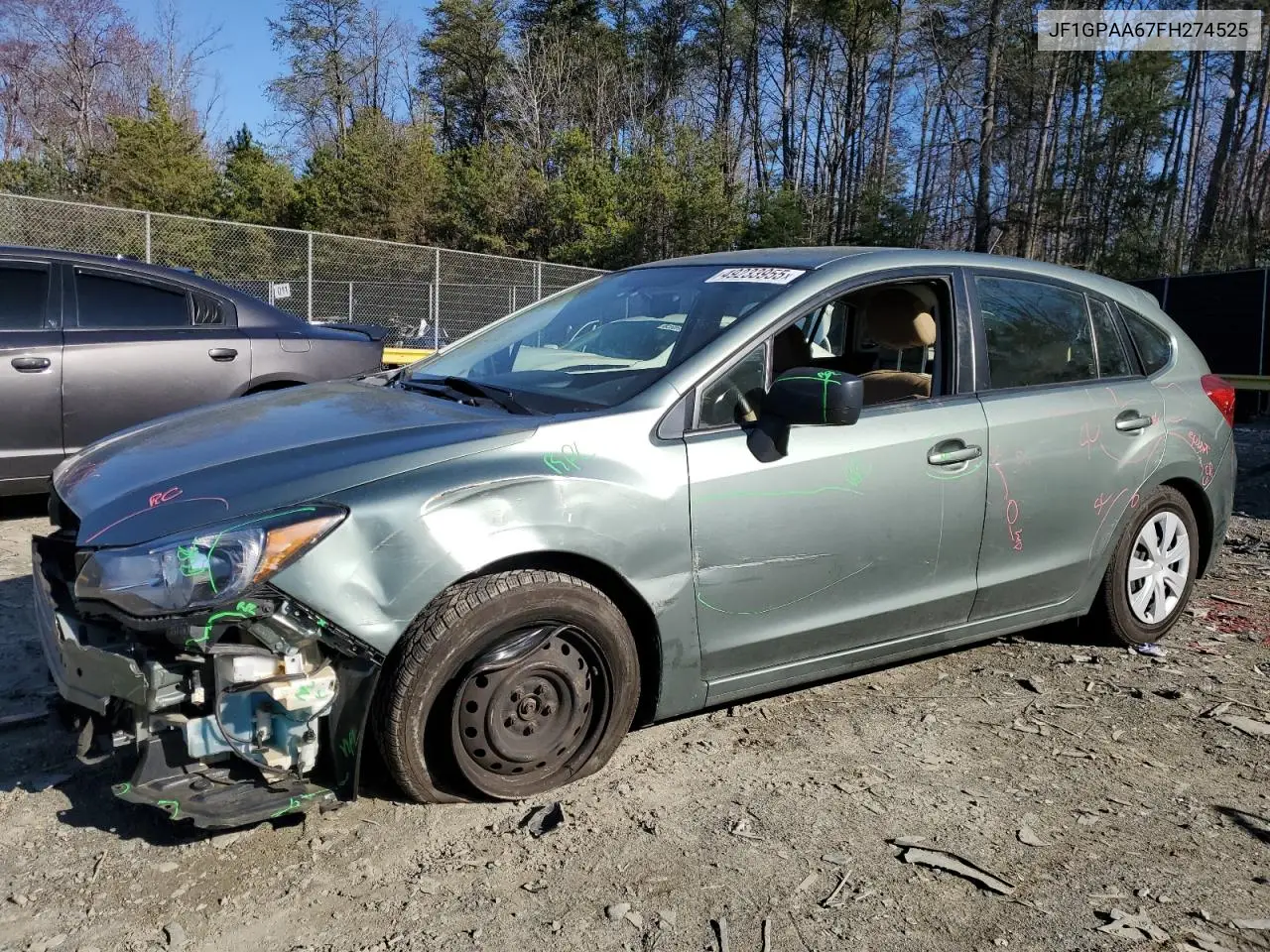 2015 Subaru Impreza VIN: JF1GPAA67FH274525 Lot: 49233955