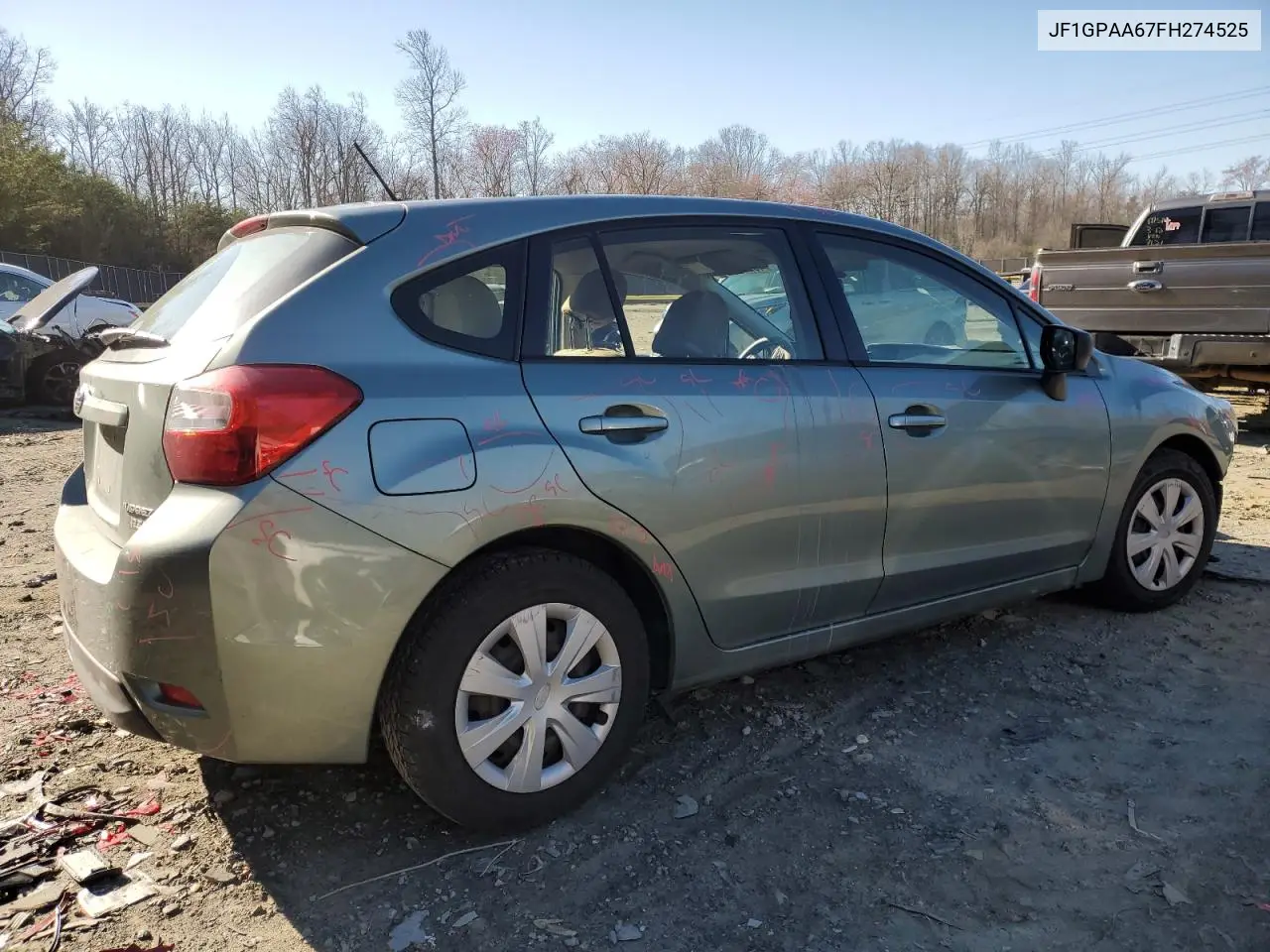 2015 Subaru Impreza VIN: JF1GPAA67FH274525 Lot: 49233955