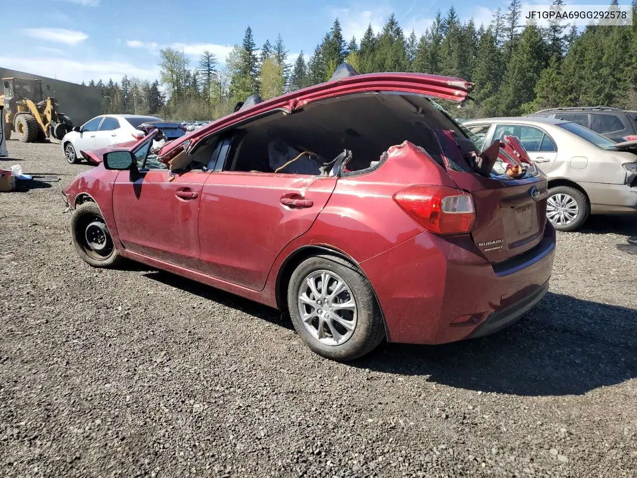 2016 Subaru Impreza VIN: JF1GPAA69GG292578 Lot: 53831275
